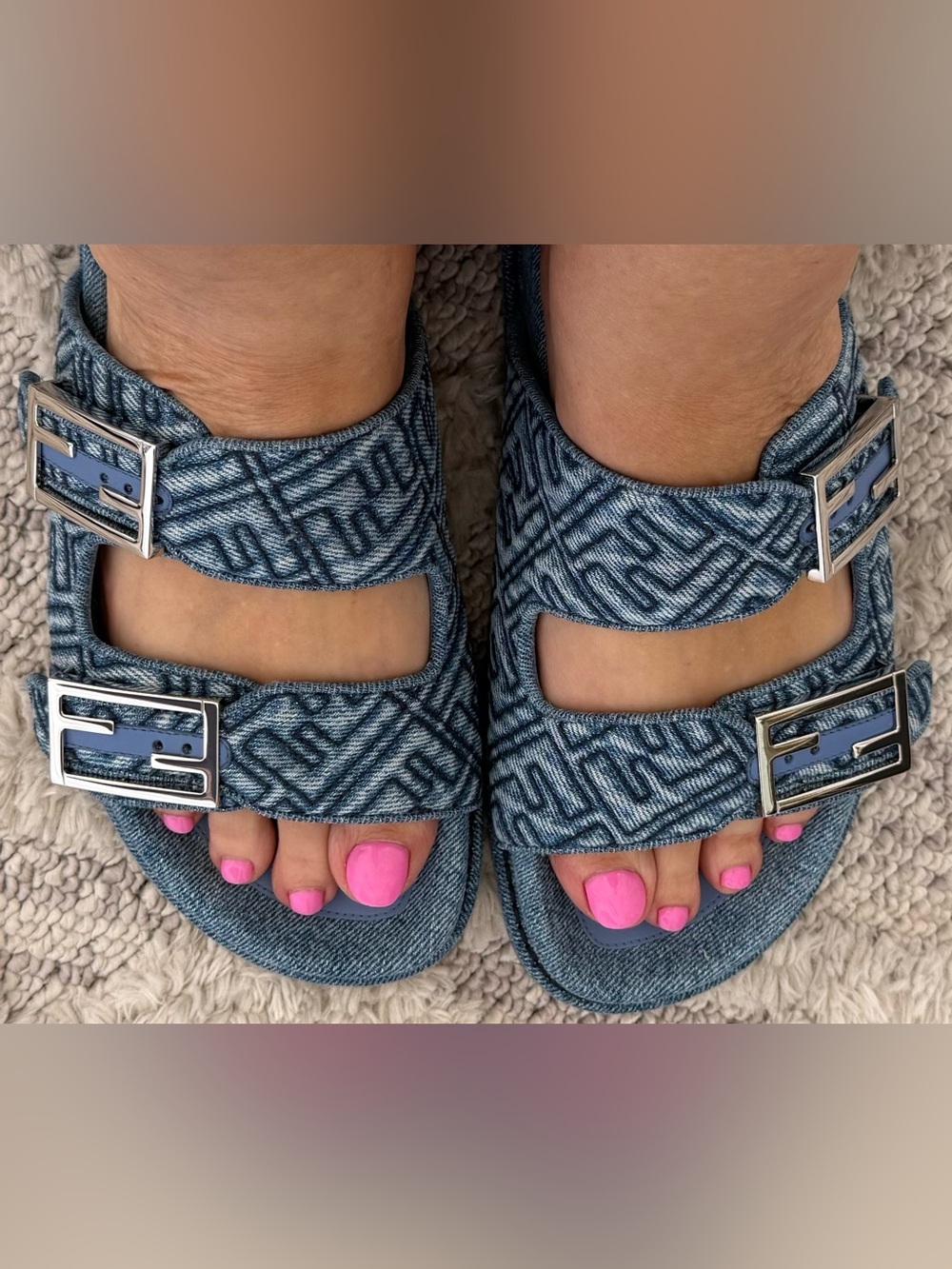 Sale ✔️Brand new FENDI Denim Logo sandals